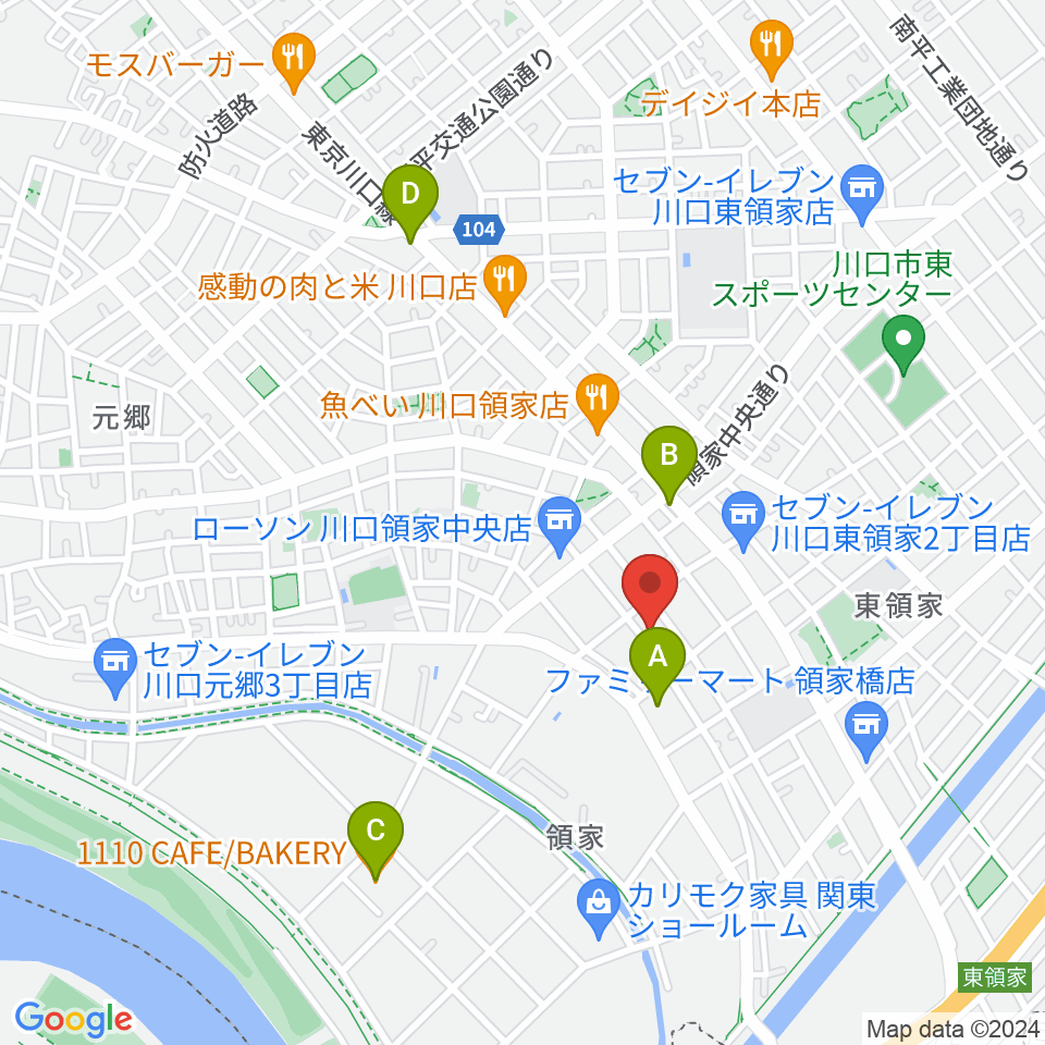 大島楽器周辺のカフェ一覧地図