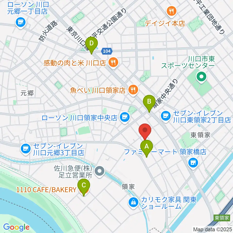 大島楽器周辺のカフェ一覧地図