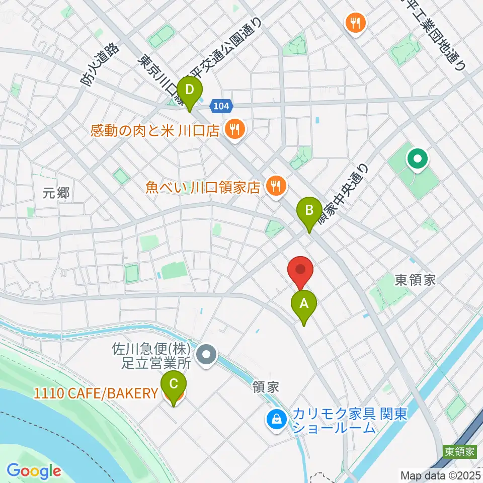 大島楽器周辺のカフェ一覧地図