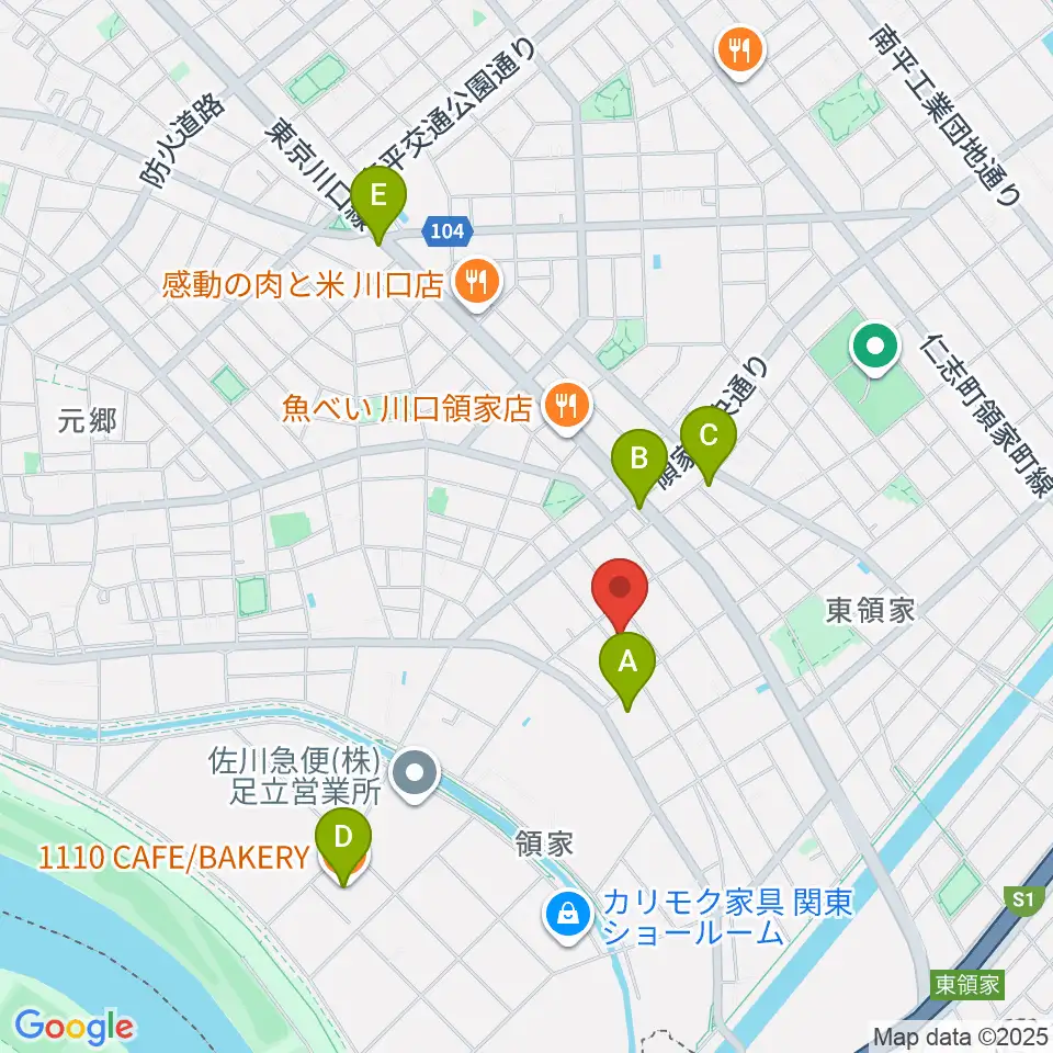 大島楽器周辺のカフェ一覧地図