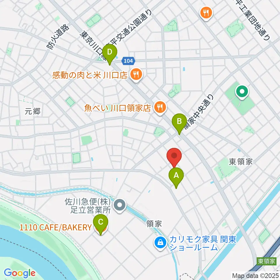 大島楽器周辺のカフェ一覧地図