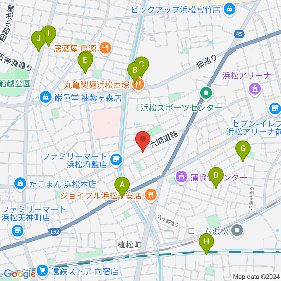 音楽教室キューズランド周辺のカフェ一覧地図