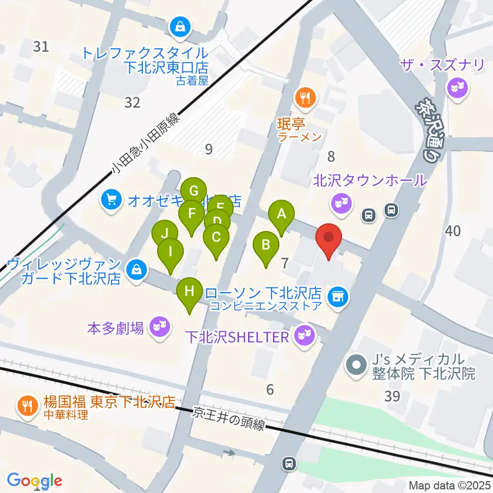 下北沢アンダーニース周辺のカフェ一覧地図