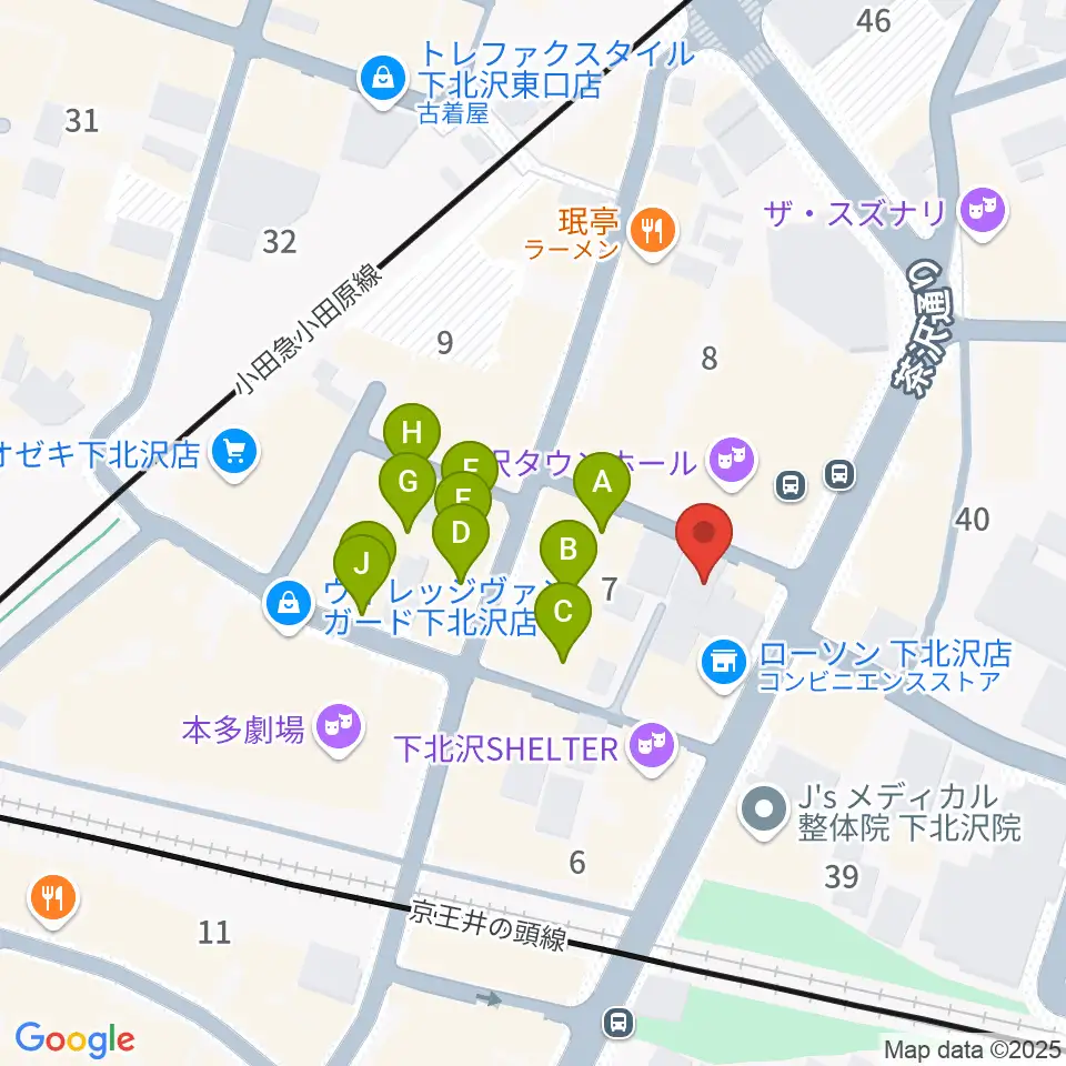 下北沢アンダーニース周辺のカフェ一覧地図