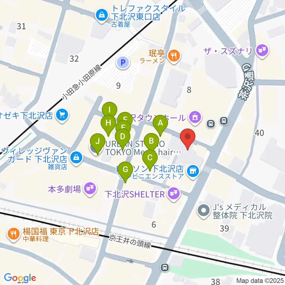 下北沢アンダーニース周辺のカフェ一覧地図