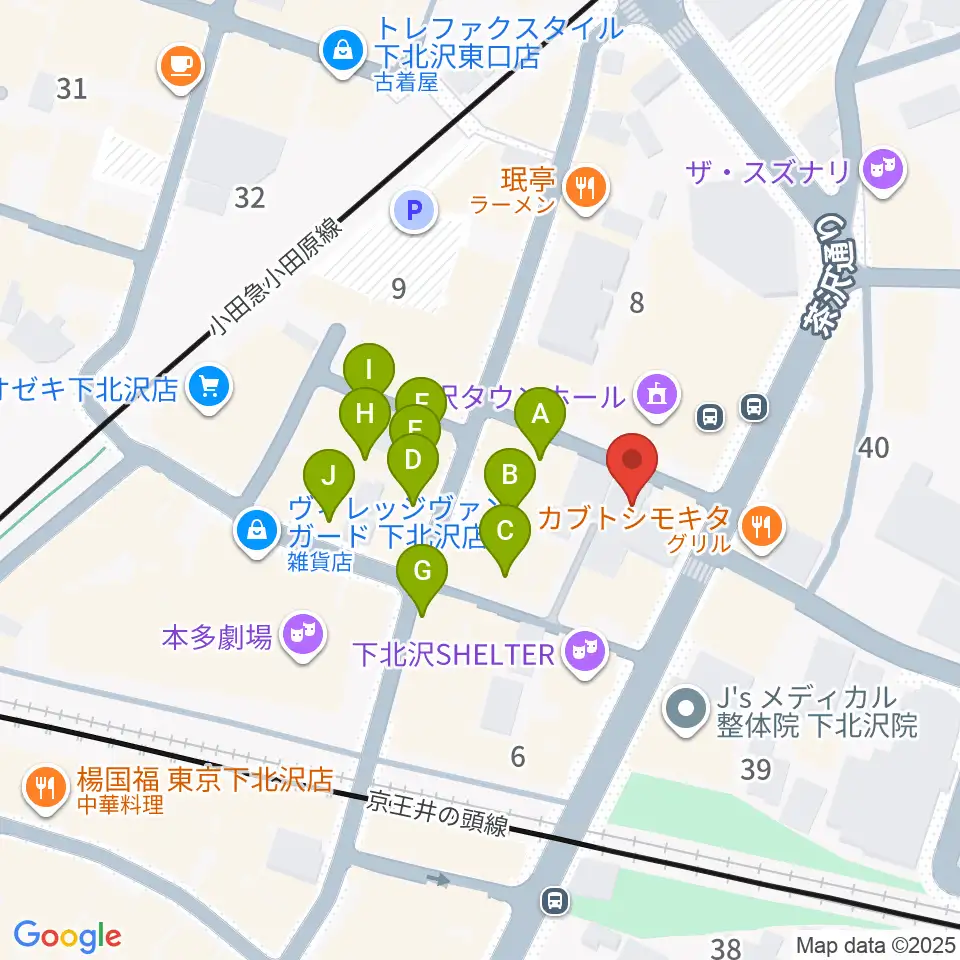 下北沢アンダーニース周辺のカフェ一覧地図