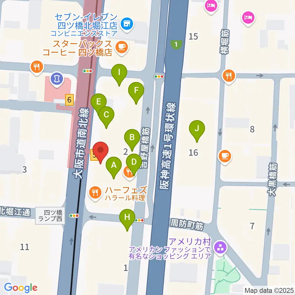 Vocal Space B周辺のカフェ一覧地図