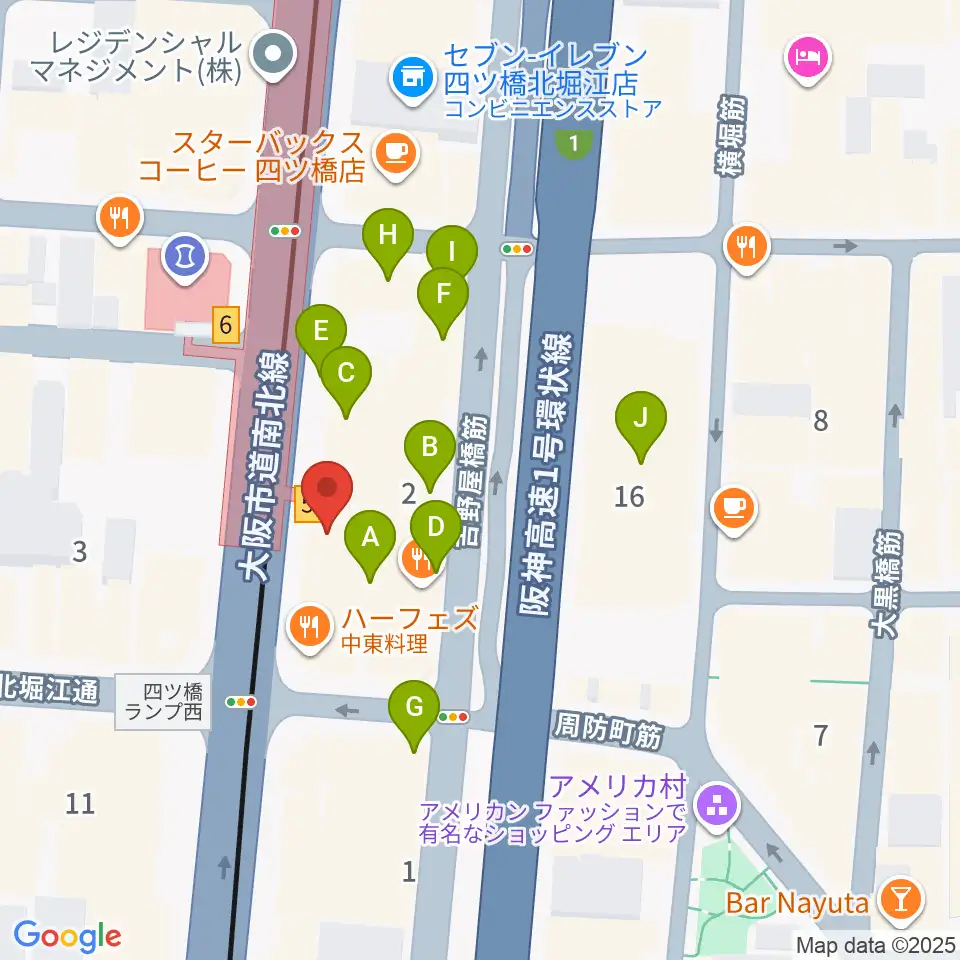 Vocal Space B周辺のカフェ一覧地図