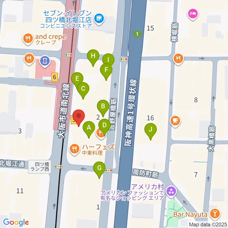 Vocal Space B周辺のカフェ一覧地図