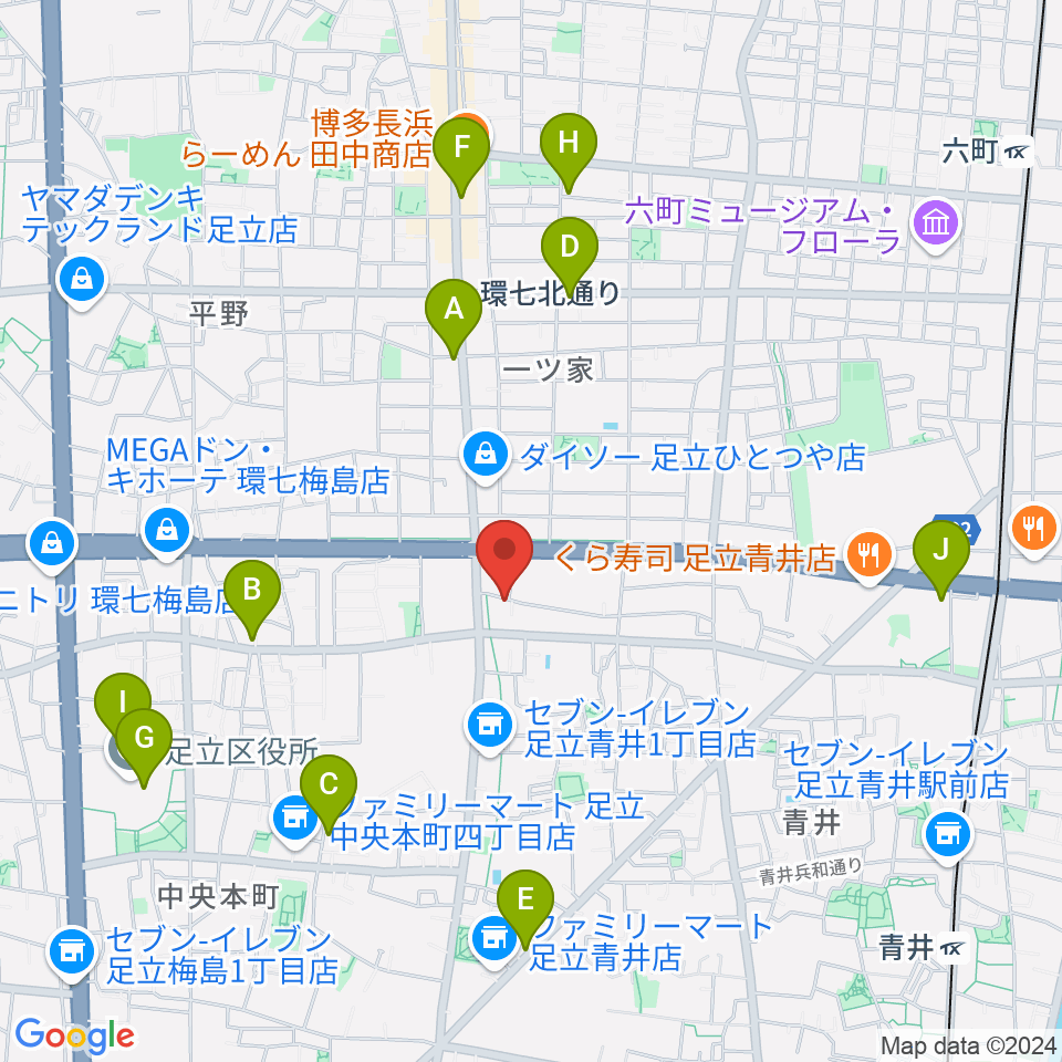 ラブピアノ教室周辺のカフェ一覧地図