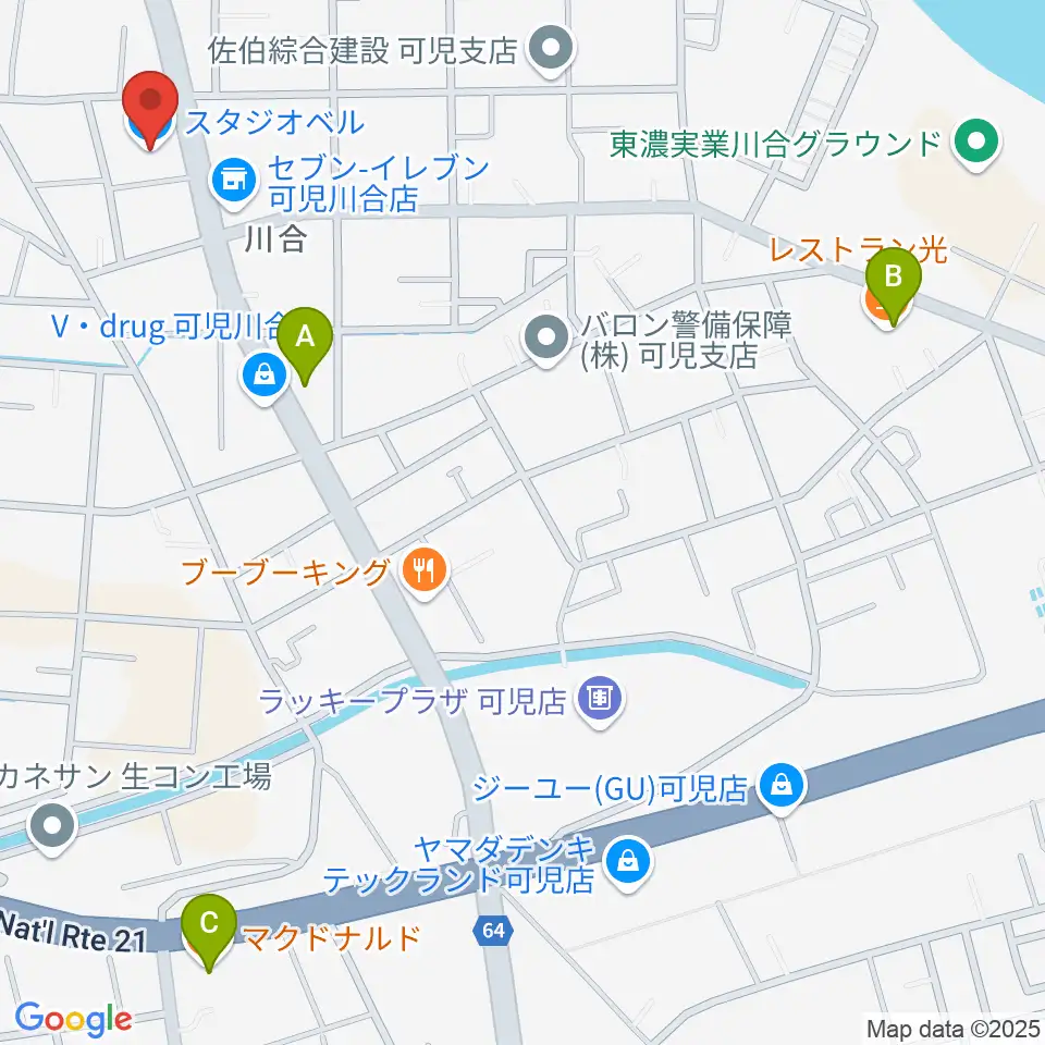 STUDIO BELL周辺のカフェ一覧地図