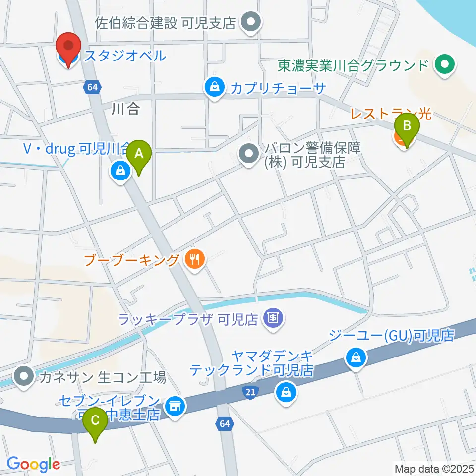 STUDIO BELL周辺のカフェ一覧地図