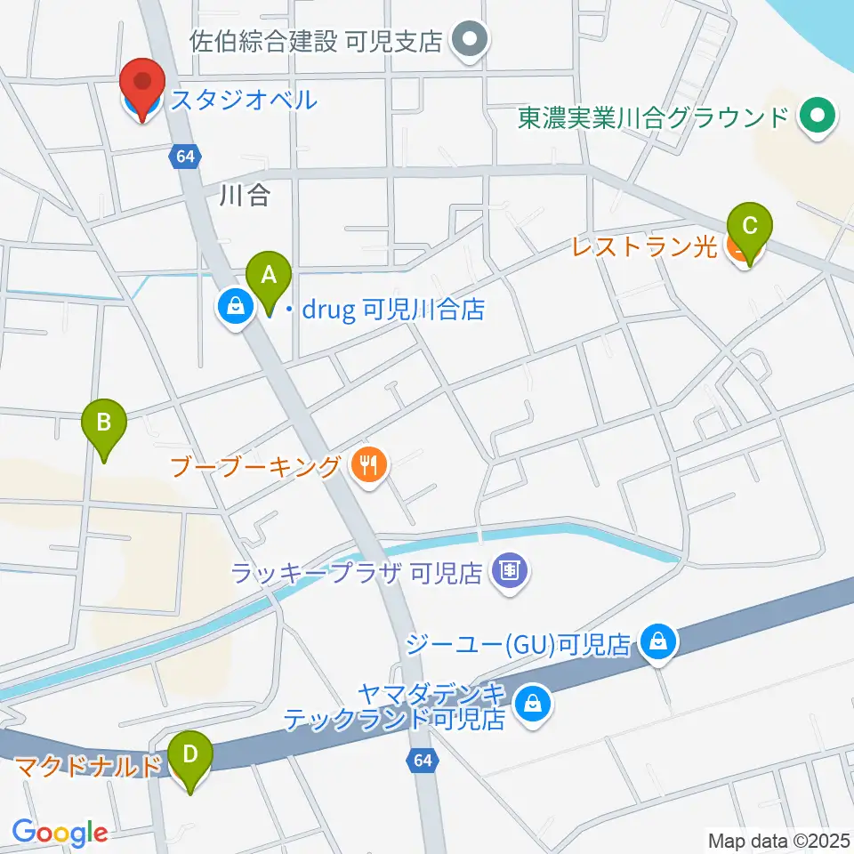 STUDIO BELL周辺のカフェ一覧地図