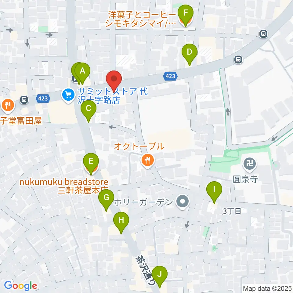 スタジオファミリア三軒茶屋店周辺のカフェ一覧地図