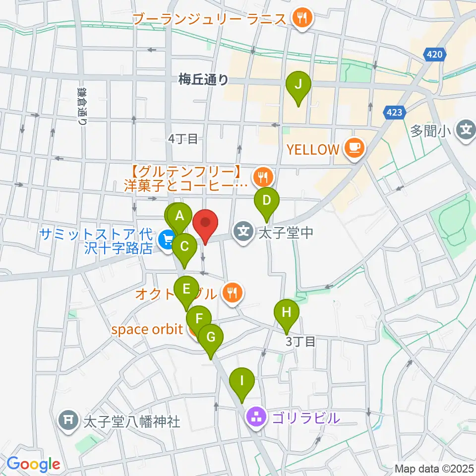 スタジオファミリア三軒茶屋店周辺のカフェ一覧地図