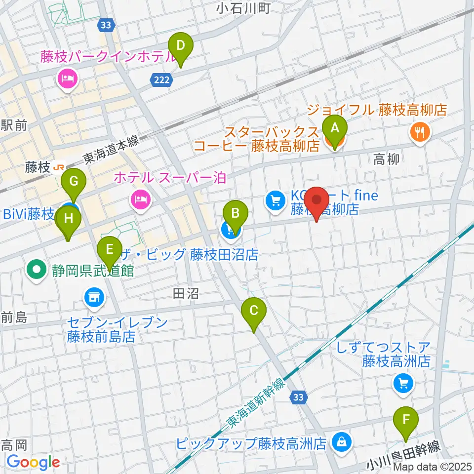 音楽天国 藤枝店周辺のカフェ一覧地図