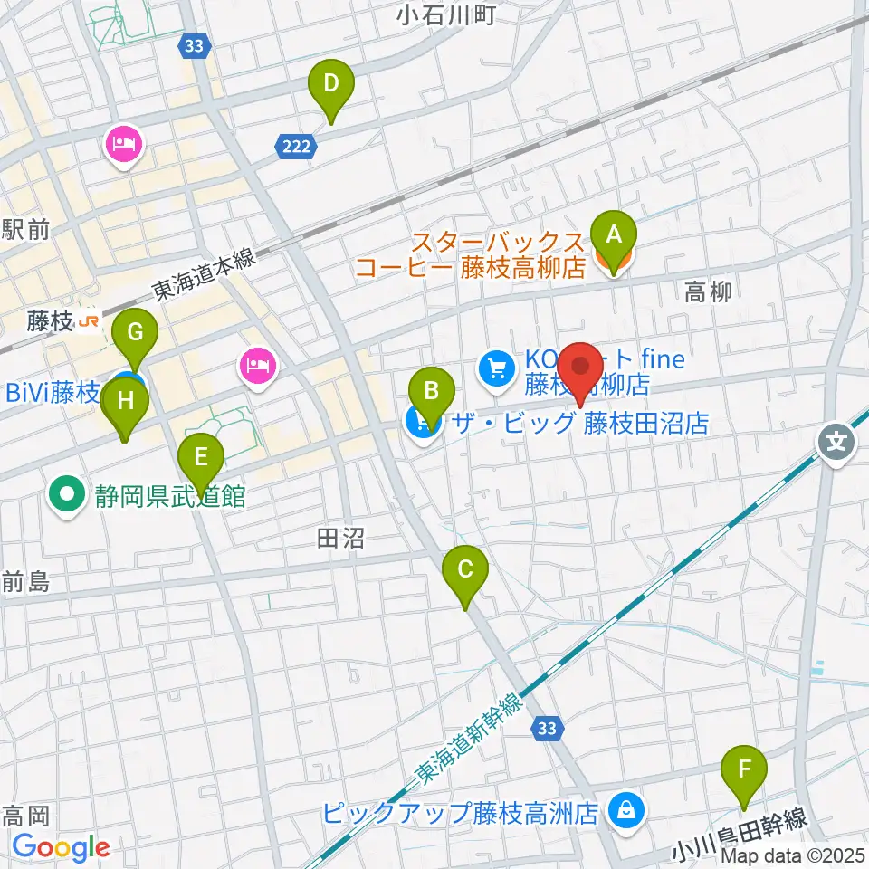 音楽天国 藤枝店周辺のカフェ一覧地図