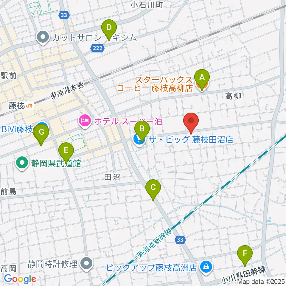 音楽天国 藤枝店周辺のカフェ一覧地図