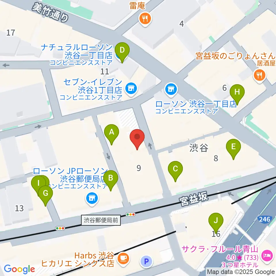 ヴォイスレッスンジャス周辺のカフェ一覧地図