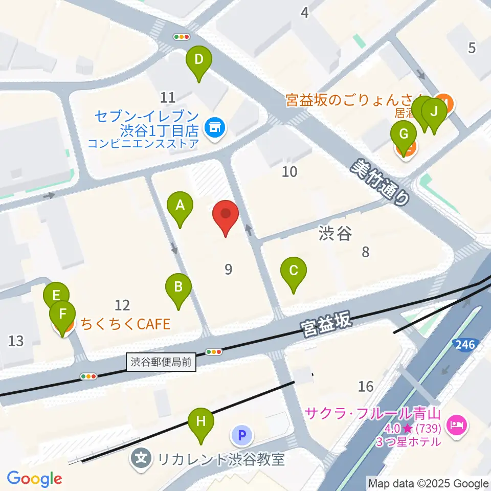 ヴォイスレッスンジャス周辺のカフェ一覧地図