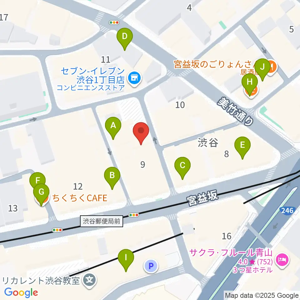 ヴォイスレッスンジャス周辺のカフェ一覧地図