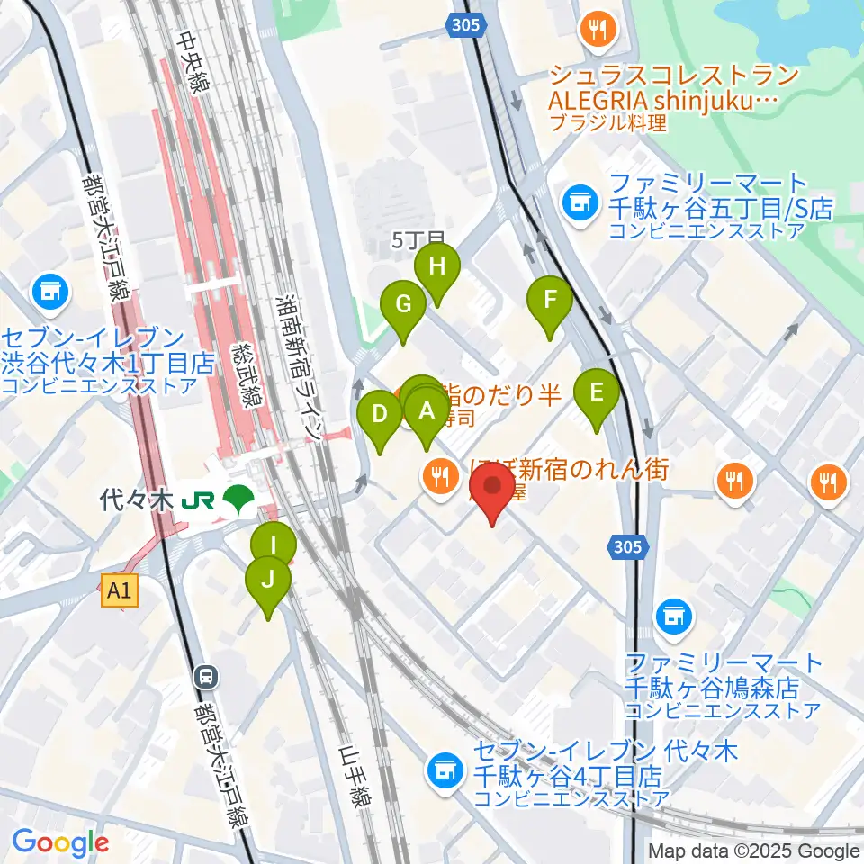 ブレスヴォイストレーニング研究所周辺のカフェ一覧地図