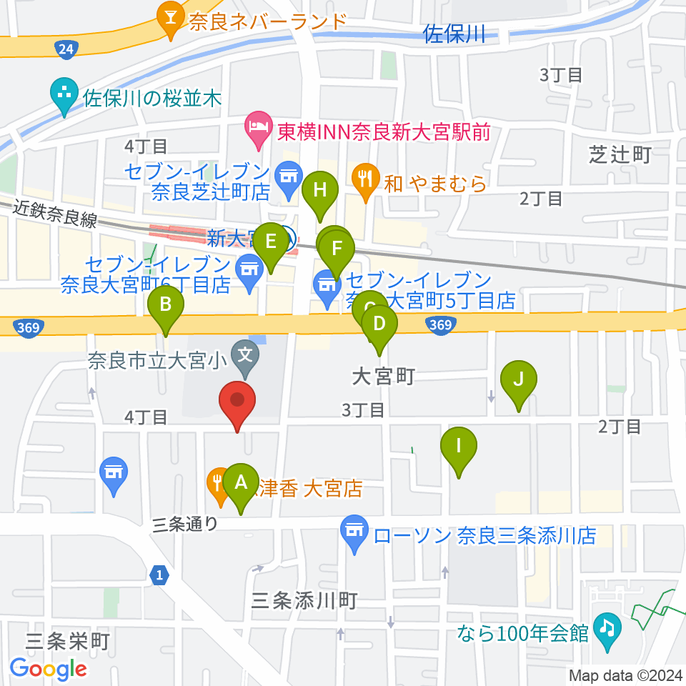 新大宮G5周辺のカフェ一覧地図