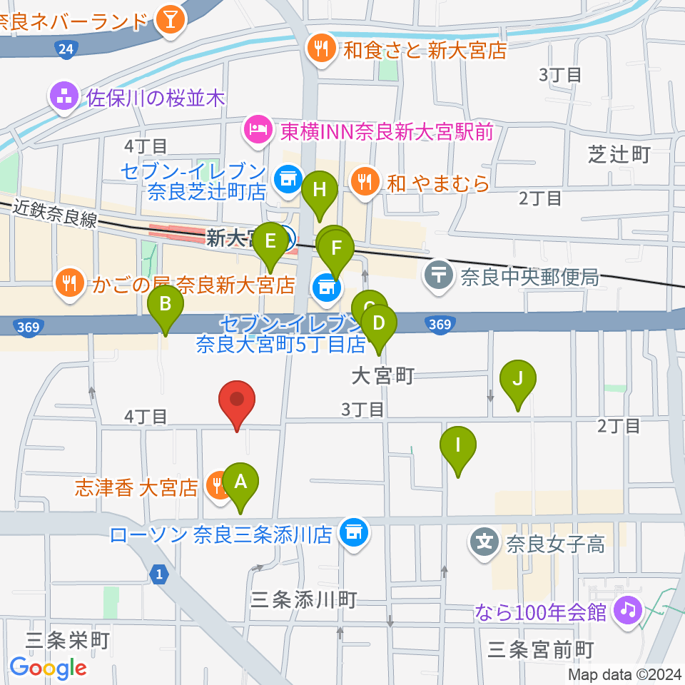 新大宮G5周辺のカフェ一覧地図