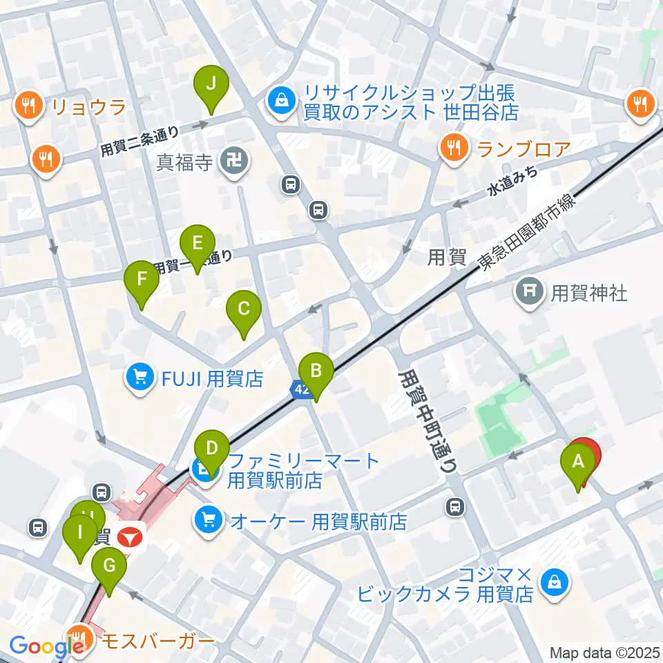 キャロルリトミックスクール周辺のカフェ一覧地図