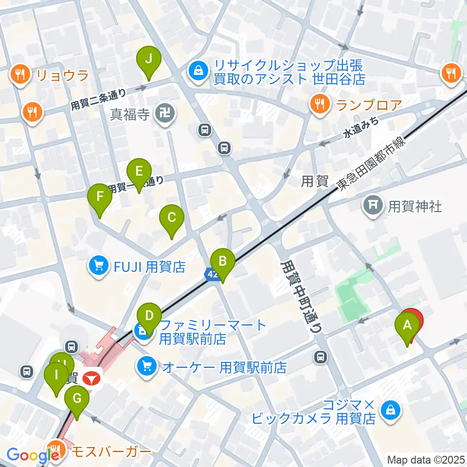 キャロルリトミックスクール周辺のカフェ一覧地図