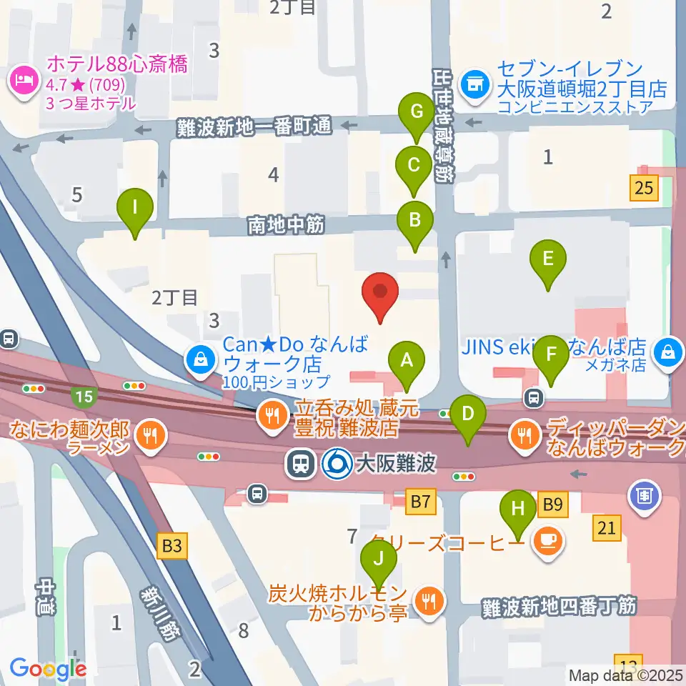 スタジオ246なんば周辺のカフェ一覧地図