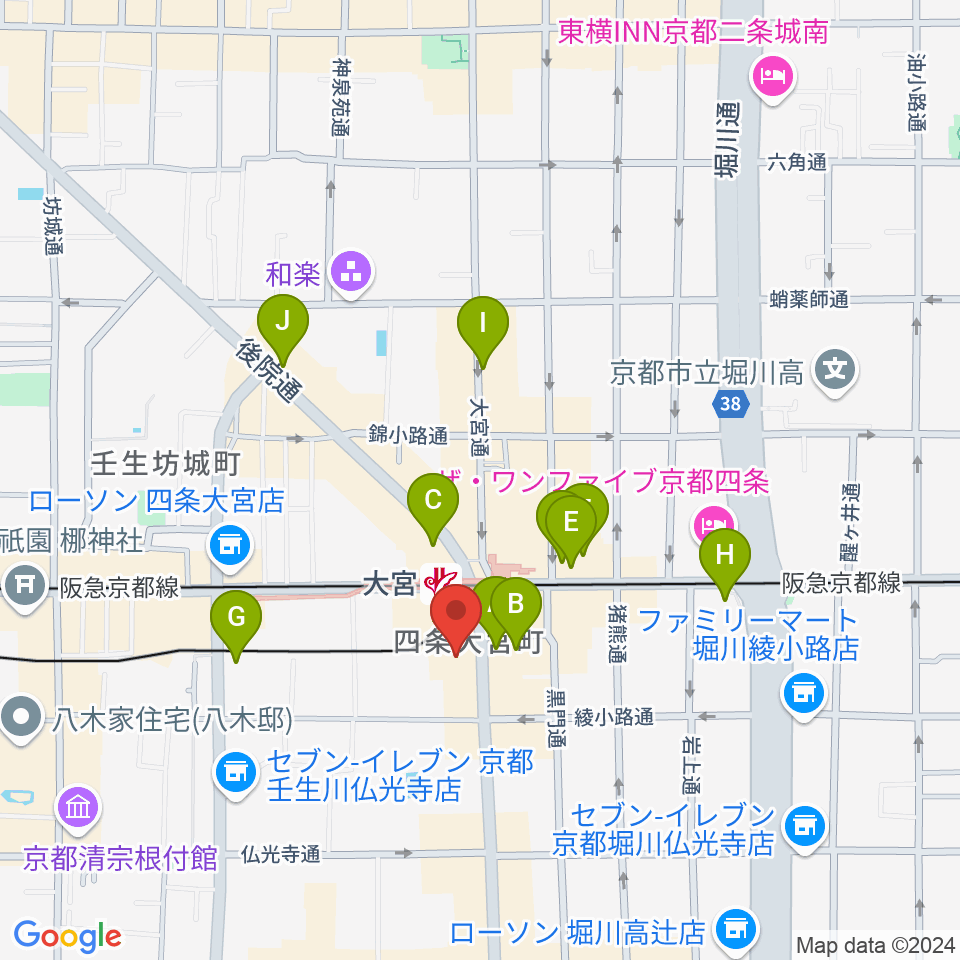 Studio246 KYOTO周辺のカフェ一覧地図