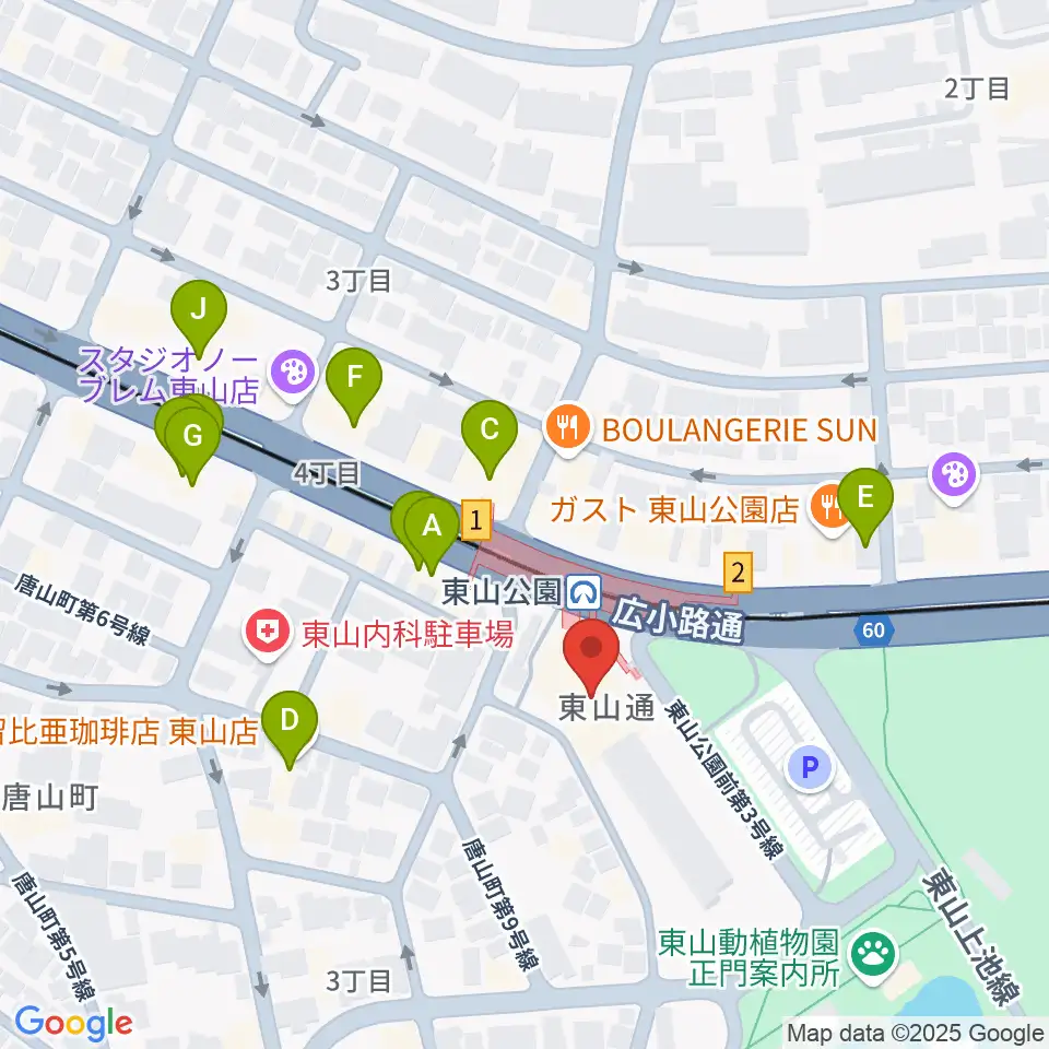 スタジオ246 NAGOYA周辺のカフェ一覧地図