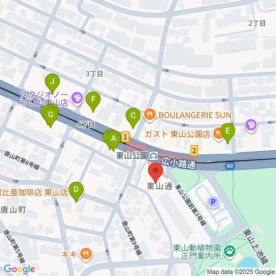 スタジオ246 NAGOYA周辺のカフェ一覧地図