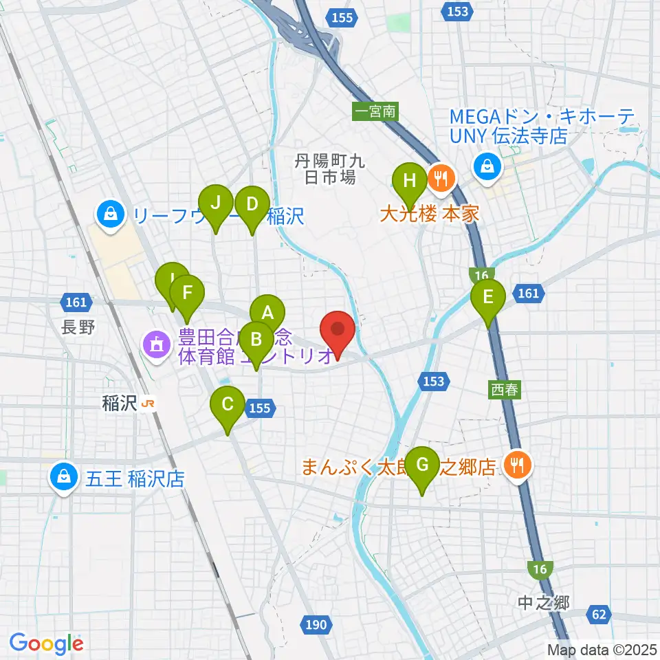 フレンズ音楽院周辺のカフェ一覧地図
