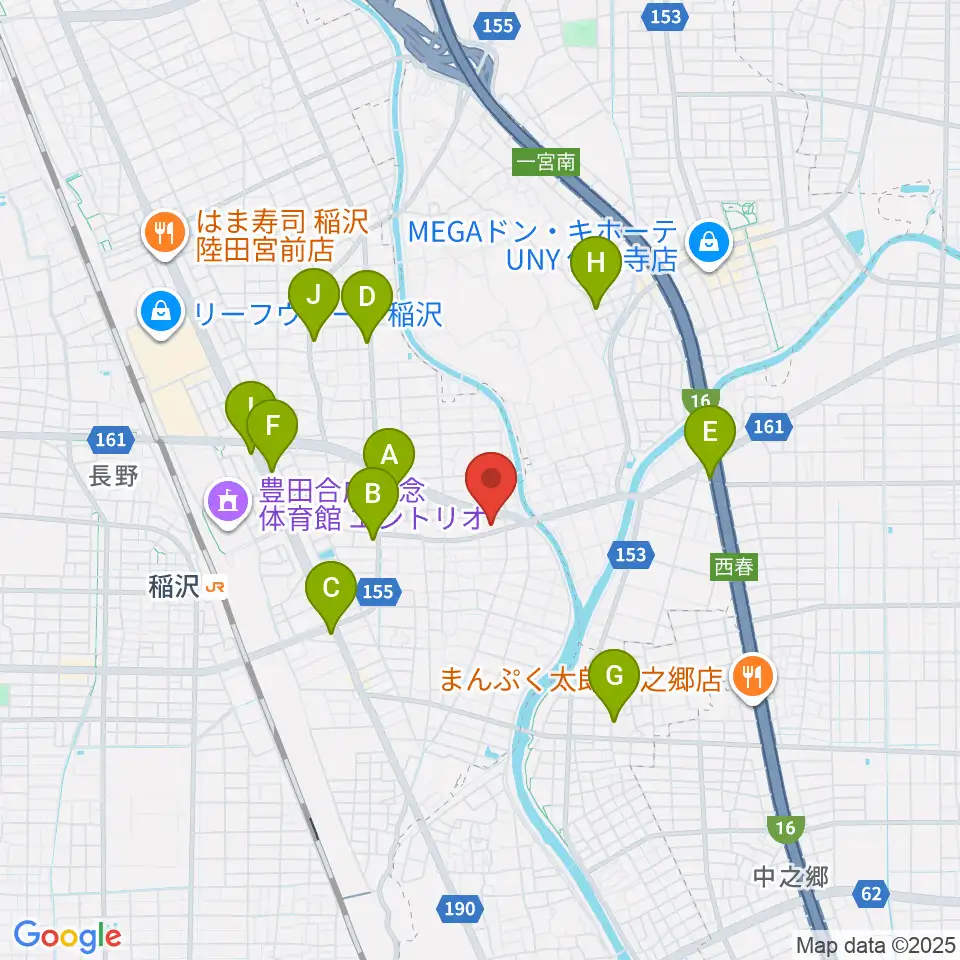 フレンズ音楽院周辺のカフェ一覧地図