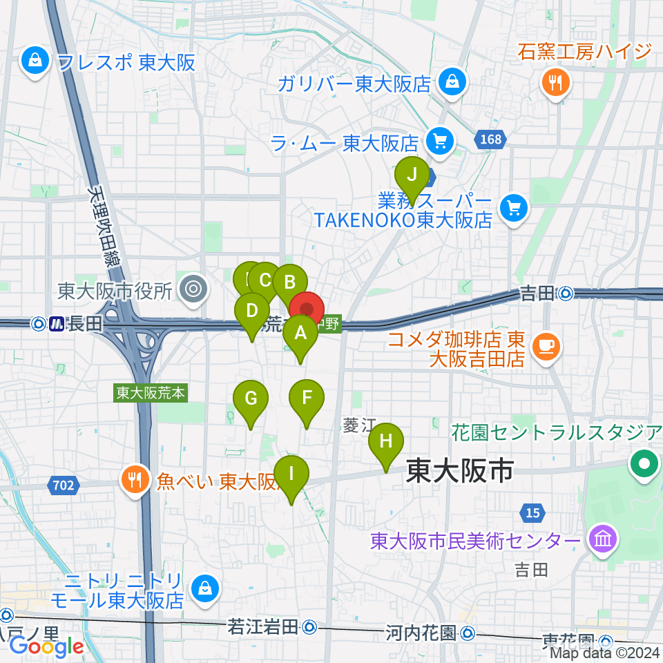 スタジオジャンクサウンド周辺のカフェ一覧地図