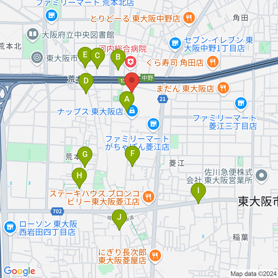 スタジオジャンクサウンド周辺のカフェ一覧地図