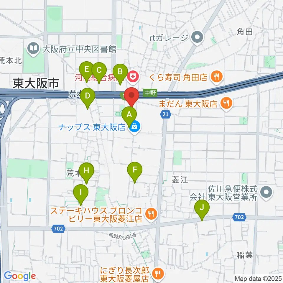 スタジオジャンクサウンド周辺のカフェ一覧地図