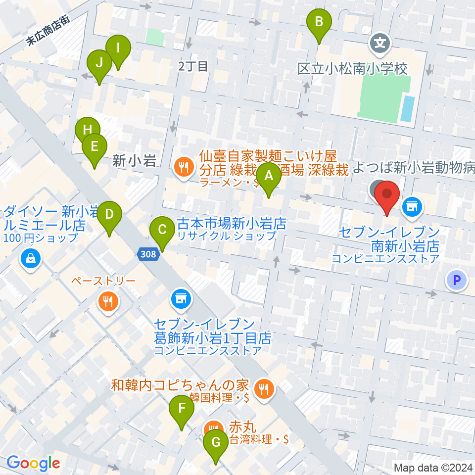 新小岩BOTTON CLUB周辺のカフェ一覧地図