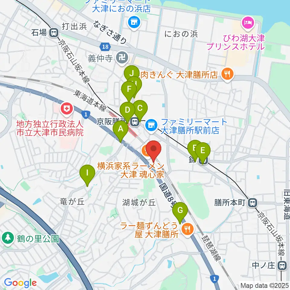 Altero Custom Guitars周辺のカフェ一覧地図