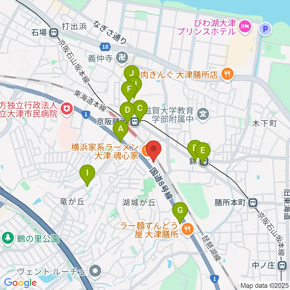 Altero Custom Guitars周辺のカフェ一覧地図