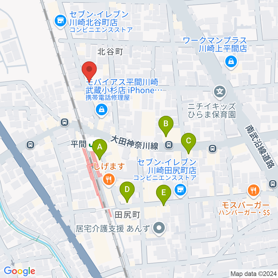 冨井ピアノ工房周辺のカフェ一覧地図