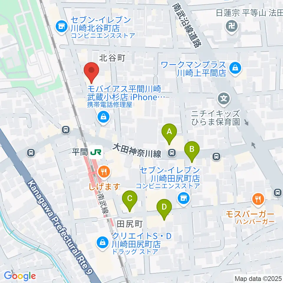 冨井ピアノ工房周辺のカフェ一覧地図