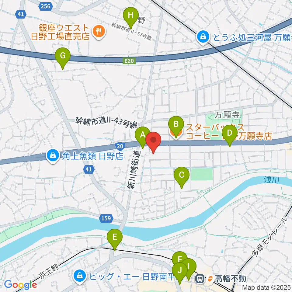 スタジオログ周辺のカフェ一覧地図