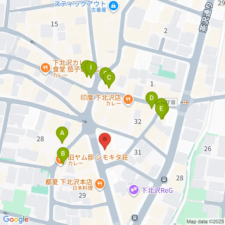 下北沢ロフト周辺のカフェ一覧地図