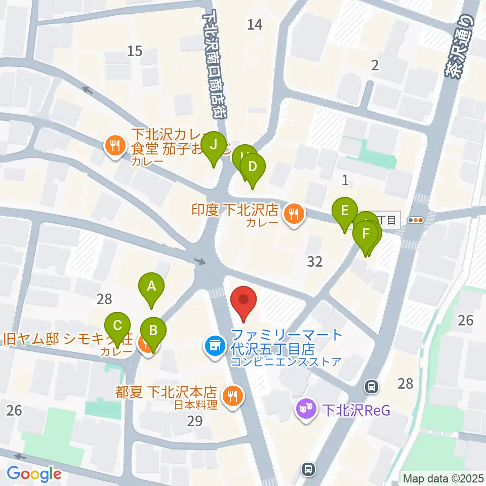 下北沢ロフト周辺のカフェ一覧地図