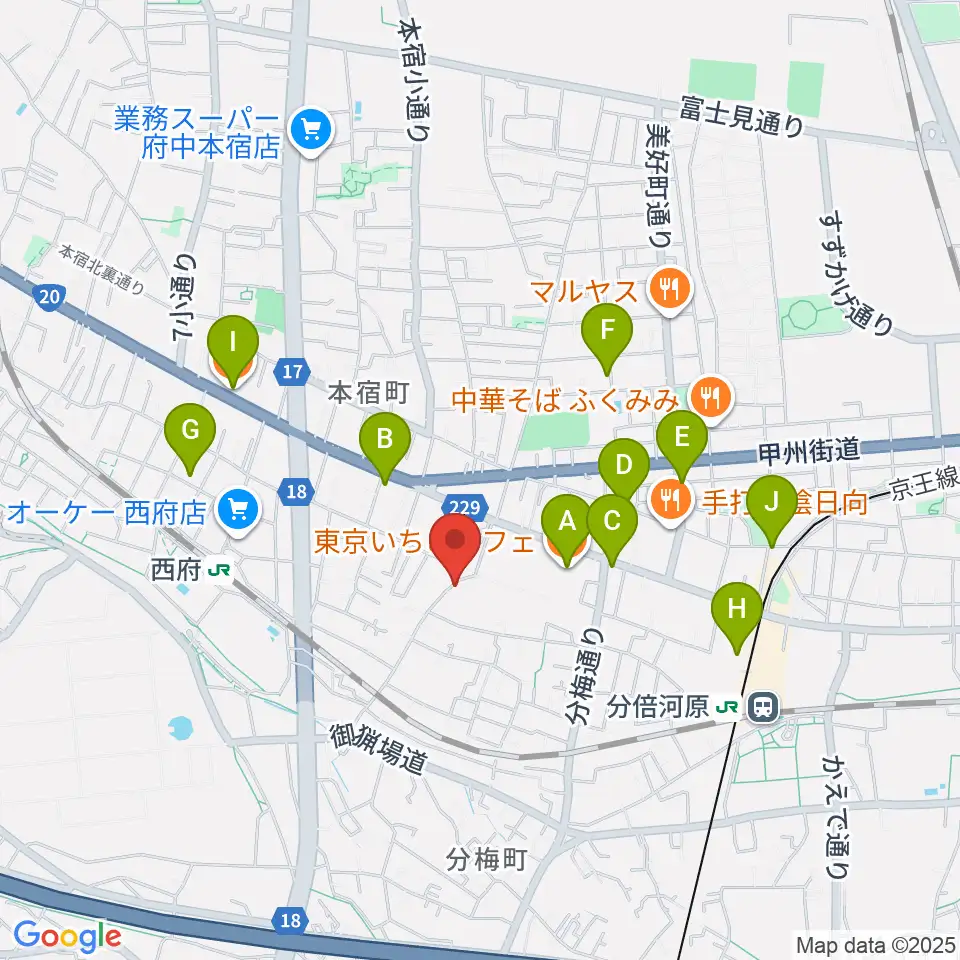 KEI音楽学院周辺のカフェ一覧地図