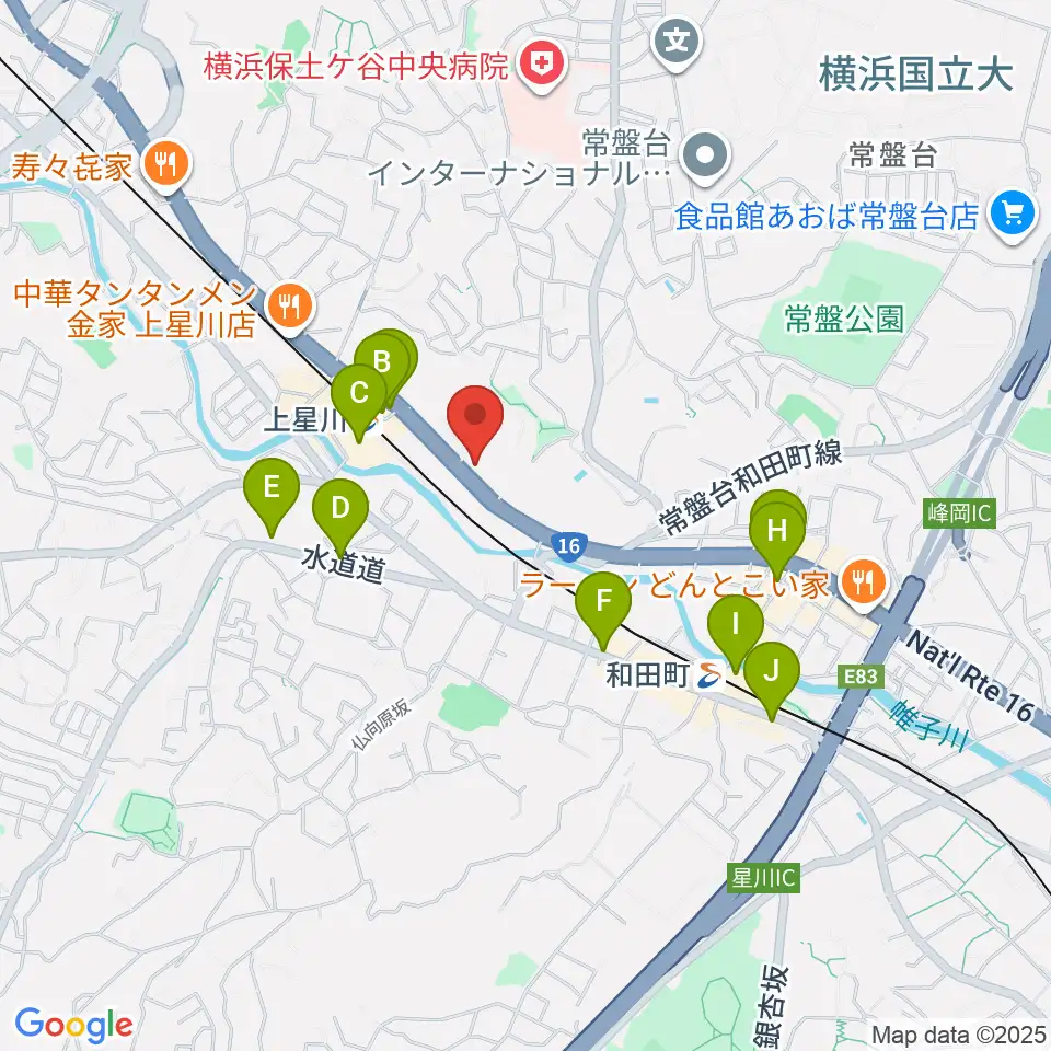 横浜ミュージックアカデミー周辺のカフェ一覧地図