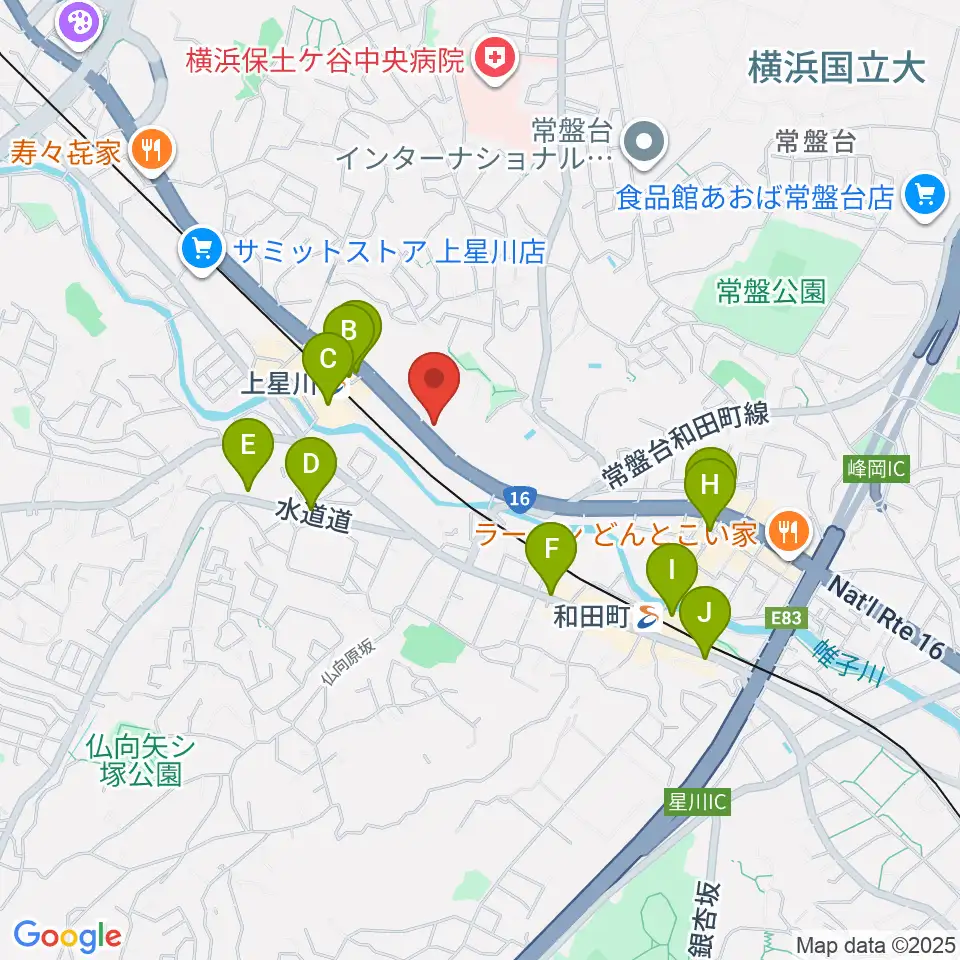 横浜ミュージックアカデミー周辺のカフェ一覧地図